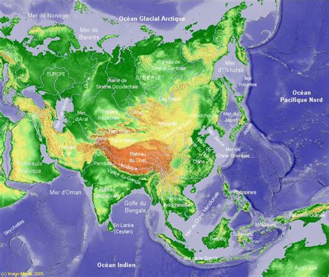 Carte Asie Relief | My blog