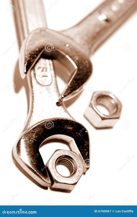 Wrenches and nuts stock image. Image of white, spanners - 6760067