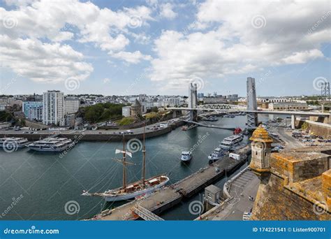Cityscapes in Brest, Brittany, France Editorial Photo - Image of boat ...