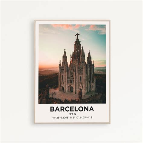 Barcelona Travel Poster Spain Wall Art Trendy Gift Eclectic Vibrant ...