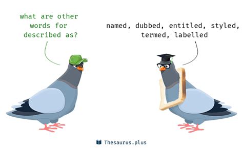 Described as Synonyms and Described as Antonyms. Similar and opposite ...