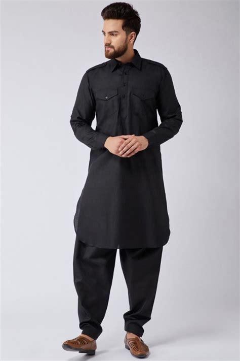 Punjabi Kurta Pajama Black
