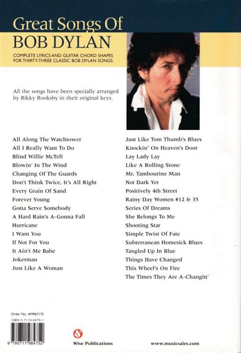 Great Songs Of Bob Dylan Songbooks