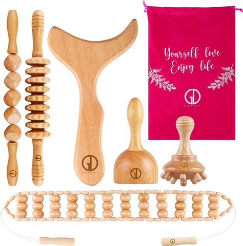 GONDAV 6-in-1Wood Therapy Massage Tools, Maderoterapia Kit for ...
