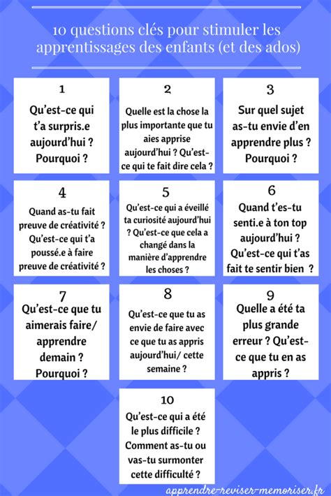 Affiche en téléchargement gratuit : 10 questions clés pour stimuler les ...