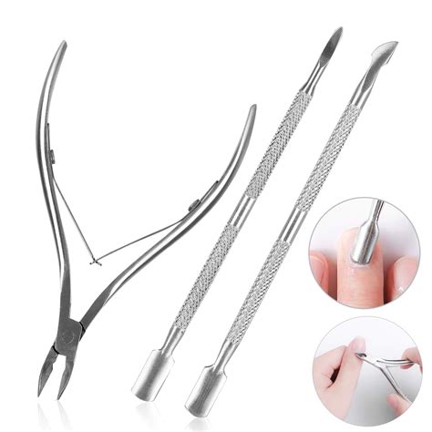 3Pcs Cuticle Trimmer with Cuticle Pusher, TSV Cuticle Remover, Cutter ...