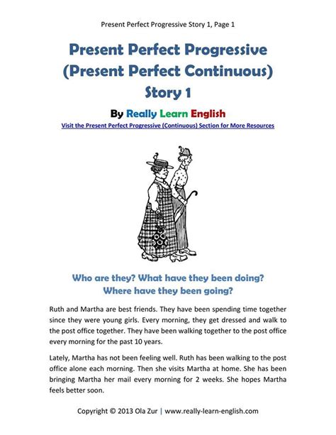 Present Perfect Progressive (Present Perfect Continuous) story and ...