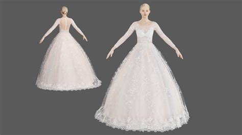 Hochzeitskleid V1 3D-Modell - TurboSquid 1862242