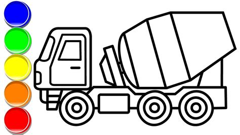 Concrete Truck Coloring Page