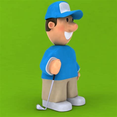 Fun Golfer 3D model rigged | CGTrader