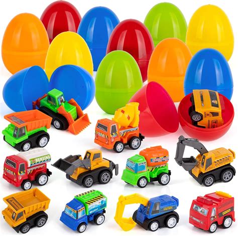 ArtCreativity Pre Filled Easter Eggs with Vehicles Inside - Set of 12 ...