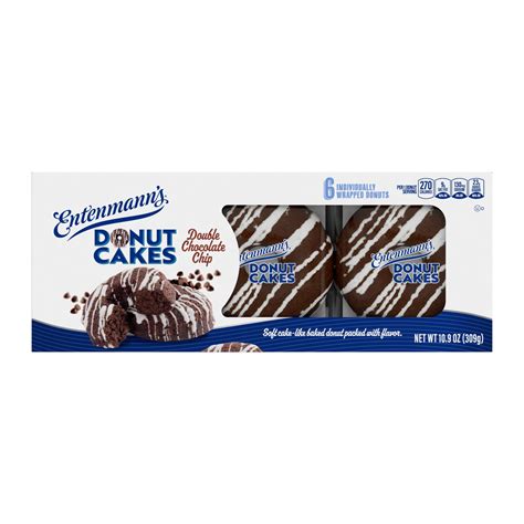 Entenmann's Bakery Snack, Double Chocolate Chip Donut Cakes, Soft Baked ...