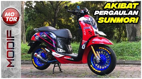 Honda Scoopy Racing Look Pakai Knalpot Akrapovic | Motor Plus Modif
