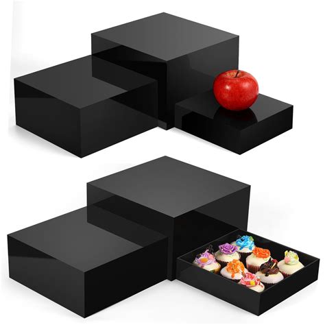 6 Pack Acrylic Display Boxes Cube Riser, Food Display Stands for Party ...