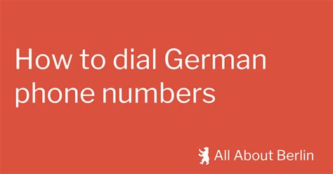 German Phone Numbers