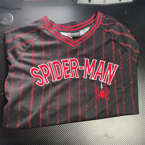 spider-man miles morales soccer jersey size large - Depop