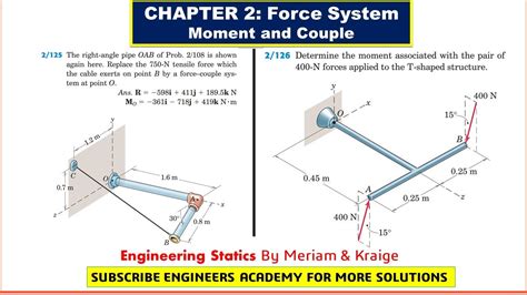 STATICS | 2/125, 126 | 3D Moment and Couple | 6th Edition | Engineers Academy