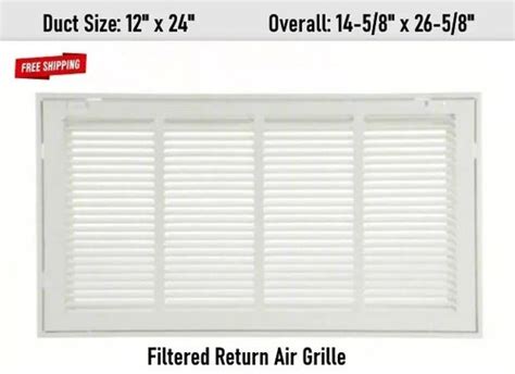 Air Return Grille Vent Cover Filtered 12