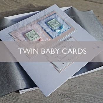 Twins New Baby Card |Twin Baby Handmade Cards | Purple Mountain Designs