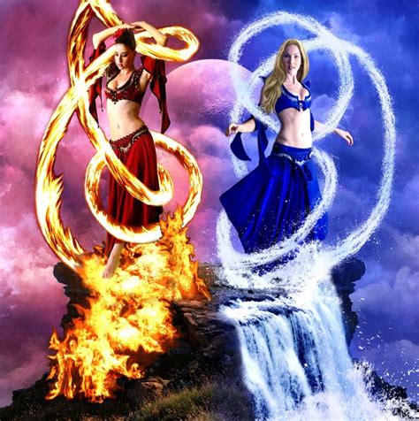 Fire and water. | Fire vs water, Fire and ice, Fire goddess