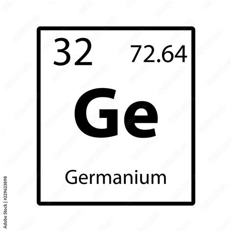 Germanium periodic table element icon on white background vector Stock ...