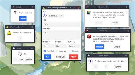 Fake Error Message Text Copy and Paste - 25 Examples