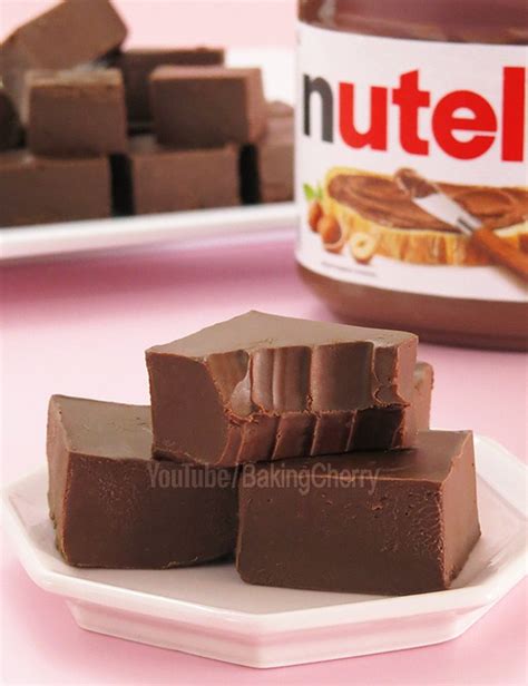 2-Ingredient Nutella Fudge - Baking Cherry