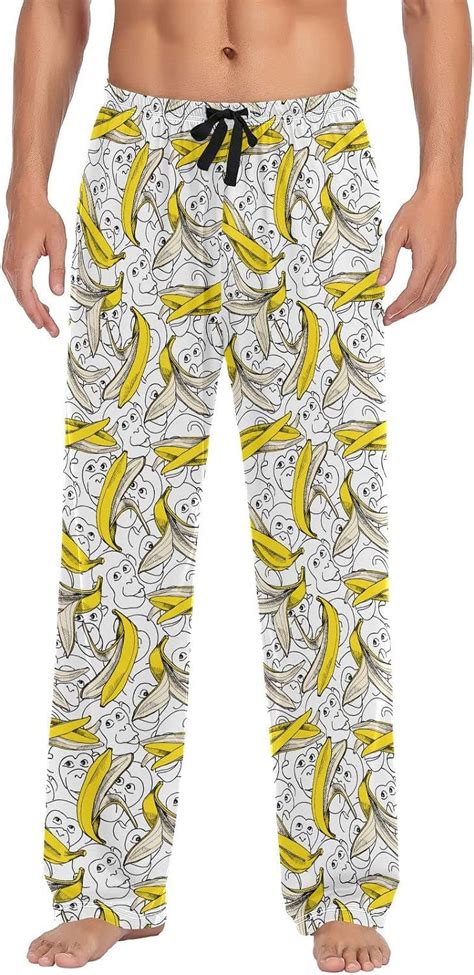 HPINK-T Multi- Monkey Bananas Men's Pajama Pants Cartoon Dinosaur Pjs ...