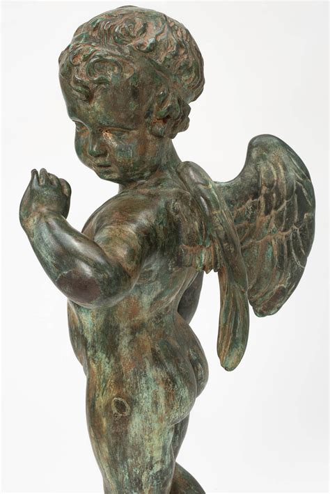 Signed Bronze Cherub Sculpture at 1stDibs
