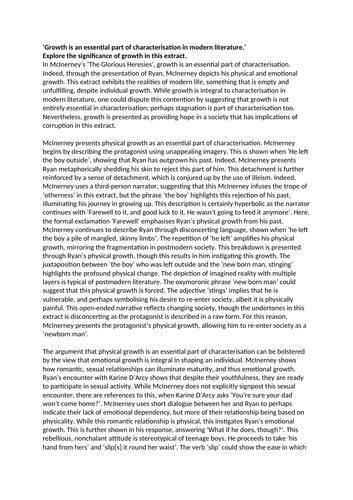 AQA A Level English Literature A Unseen Prose Exemplar Essays ...