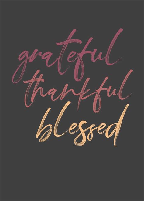 'Grateful Thankful Blessed' Poster by schmugo | Displate