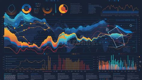 Information Board with Various Graphs and Charts Stock Image - Image of ...