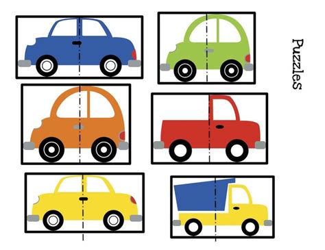 Colorful Cars Puzzle for Preschool Activities