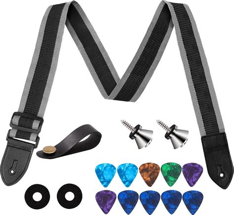 Kmbcove Sangle de Guitare Réglable Guitar Strap en Coton Confortable ...