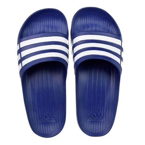 Chinelo Slide Adidas Duramo - Azul e Branco | Netshoes