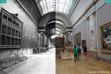 Before and After: Grande Galerie du Louvre (1918 & 05/2022)