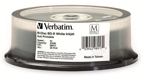 Verbatim BD-R M-Disc 25GB 4x bedruckbar 25er Spindel ab 114,26 ...