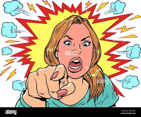 Express your anger at other people. In comic book style, the girl is in ...