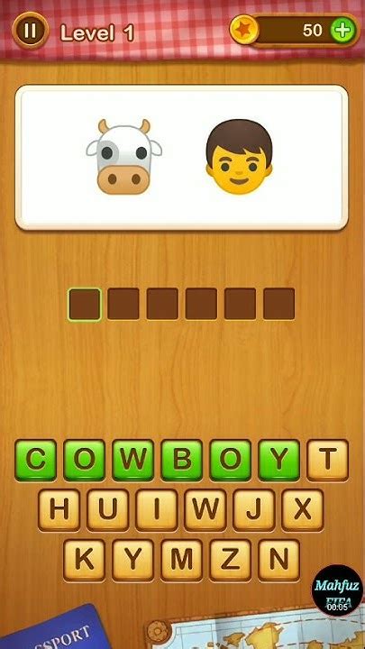 2 Emoji 1 word Level 1 🎮🎮 Emoji word game || offline gamer ...