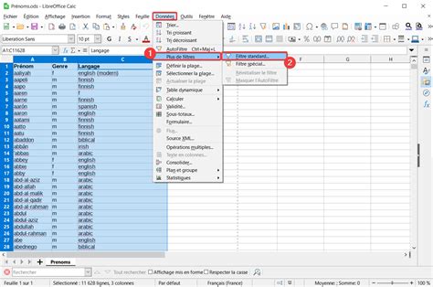 Comment filtrer un tableau LibreOffice ? - Lecoindunet