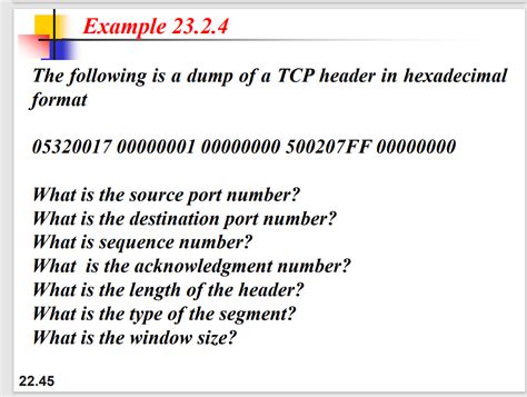 Solved The following is a dump of a TCP header in hexadecim | Chegg.com