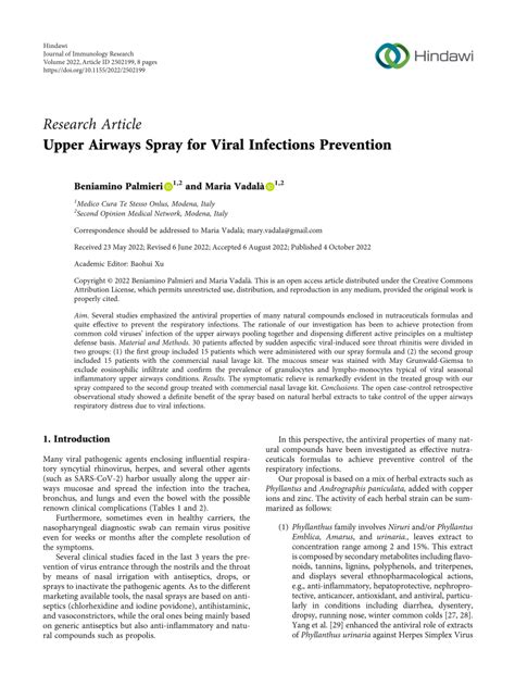 Full article: Upper Airways Spray for Viral Infections Prevention