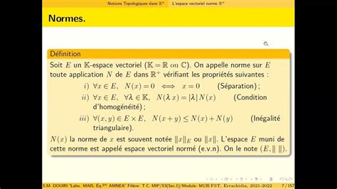 Topologie dans Rn partie 2 la norme