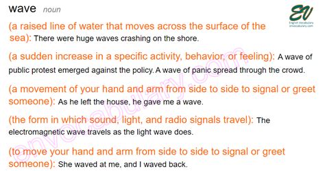 wave meaning - English Vocabulary – envocabulary.com