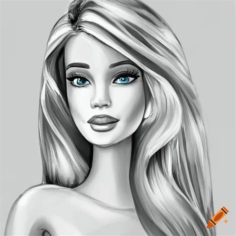 Sketch of a Barbie face on Craiyon