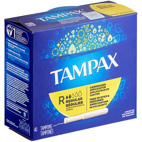Tampax 40-Count Unscented Tampon with Cardboard Applicator - Regular ...