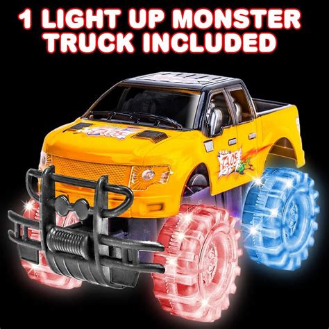 ArtCreativity Light Up Yellow & Black Monster Truck, 1 Piece, 8 Inch M ...