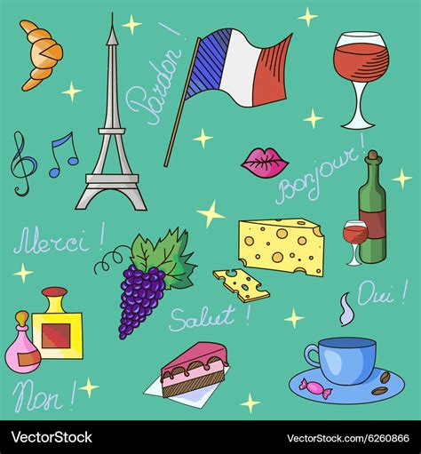 French symbols pattern Royalty Free Vector Image