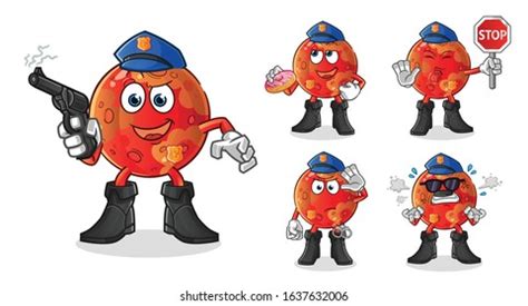 Planet Mars Police 5 Styles Cartoon Stock Vector (Royalty Free ...