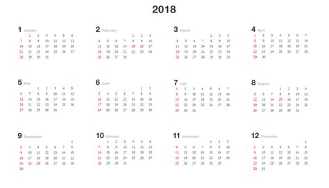 2018년 1년 달력 pdf